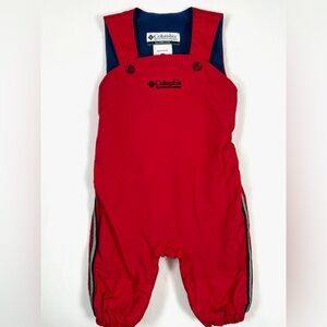 COLUMBIA Infant Snow Bib 6 Months Red Fleece‎ Lined Winter Outdoor Cold Weather